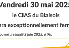 Fermeture exceptionnelle - Vendredi 30 mai 2025