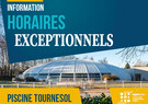 Piscine Tournesol : Horaires vacances scolaires